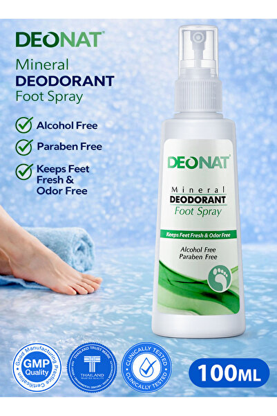 DEONAT مزيل عرق طبيعي للقدمين 100 مل يزيل البكتيريا المسببة للرائحة