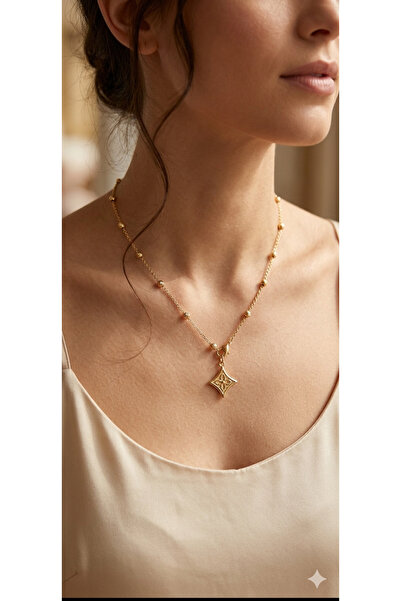 TUTU DESİGN Women's Gold Dorika Chain Minimalist Figured Necklace
