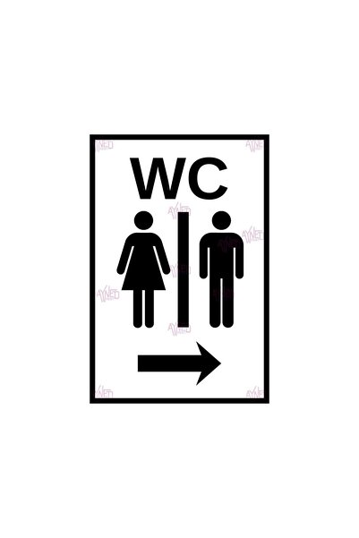 AYNED Print لافتة توجيهية للرجال WC Dekota بسهم يمين - لافتة تحذير للمرحاض - ...