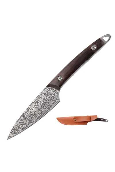 KBK Knife with vegan leather sheath, fixed blade, laser-hardened Japanese ste...