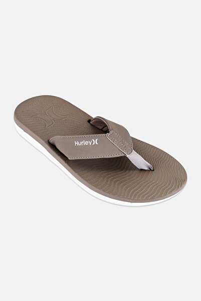 Hurley شبشب رجالي بشعار العلامة التجارية، لون بيج داكن