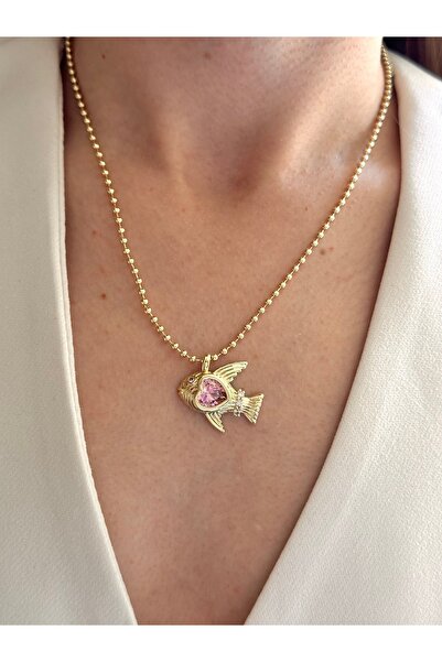 Charmist Steel Dorica Ball Chain Heart Detail Fish Pendant