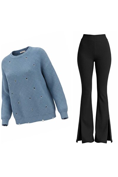 ANATOLIATEKSTILE Women's Set Long Oversize Sweater + Leggings – Comfortable C...