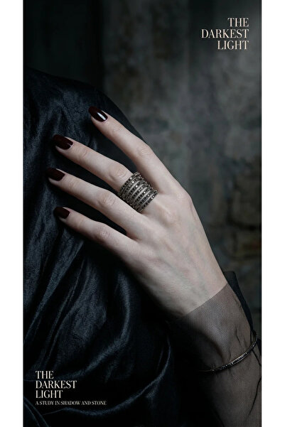 Dorvina Bronze Women's Ring Antique Jewelry Margazite Stone Embellished 7 Row...