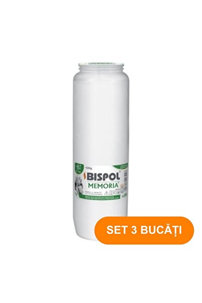 BISPOL Lumânări cu ulei albe WO8, durată de ardere de 8 zile, 530 g fiecare (...
