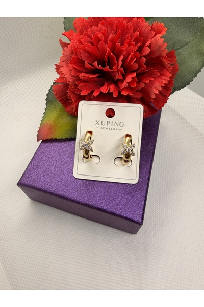 XUPING JEWELRY Jeweler's Series Zircon Stone X Model Steel Earrings