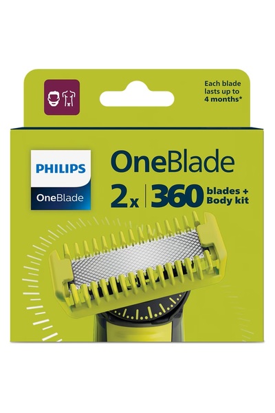 Philips Set rezerve OneBlade 360, 2 lame , pentru față și corp, compatibil On...