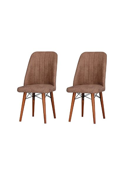 OEM Set of 2 upholstered chairs Kare Gold, metal frame, natural wood legs, te...