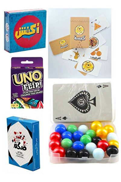 Generic مجموعة ألعاب ممتعة تتضمن 4 ألعاب جماعية مع جاكارو وبطاقات لعب