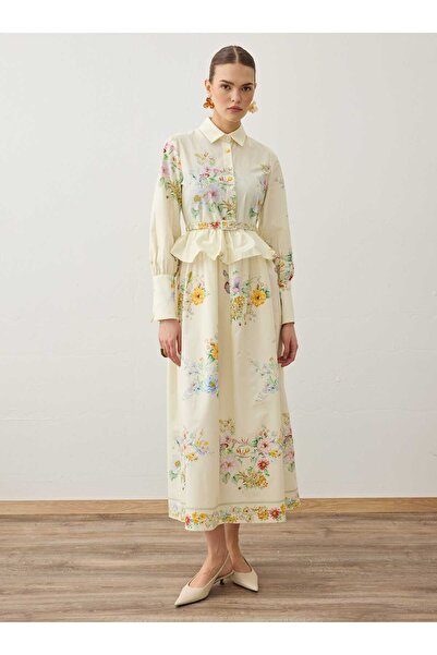 Refka Tesettür Elbise - Çicek Desenli - F1-RS - Exclusive