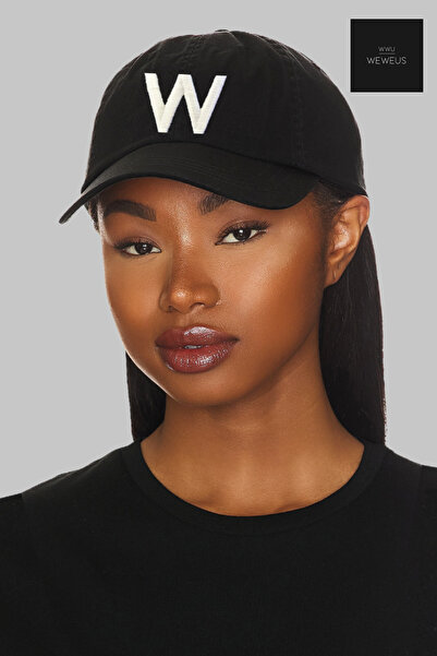 Weweus Women's White W Embroidered Black Luxury Sports Hat