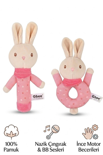 BBSKY Gbee %100 Pamuk Duyusal Gelişim Bebek Çıngırak Oyuncak - Yenidoğan Uyku...