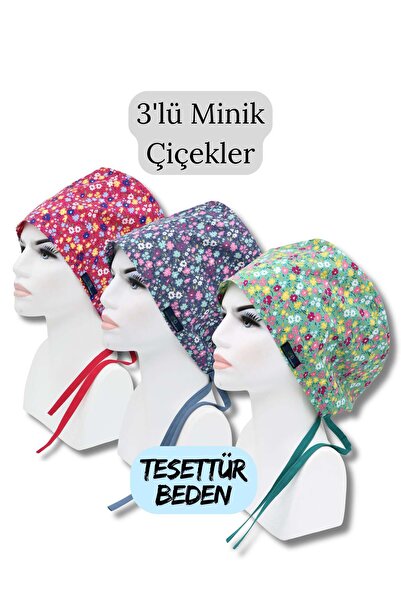 doktorbonem Tesettür Mărimea 3, flori mici, fucsia, albastru, verde, flori mi...