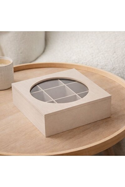 Home Cutie de depozitare elegantă din MDF cu capac din sticlă