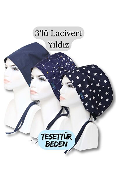 doktorbonem Tesettür Mărimea 3, Albastru Marin, Set de culoare uni cu stele, ...