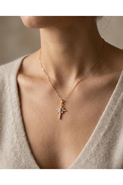 Dorvina Women's Necklace316L Steel Gold Color Zircon Stone Pole Star Model