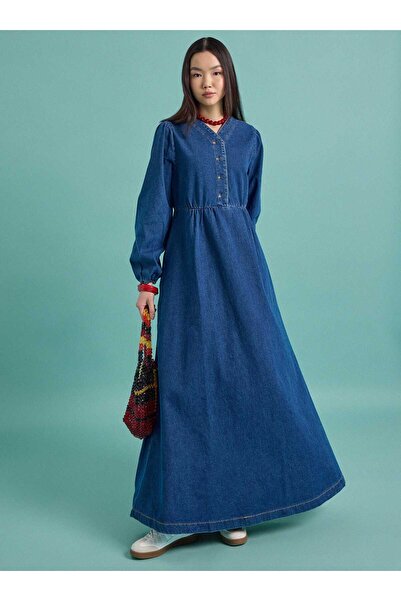 Benin Rochie Hijab - Bleumarin deschis - F1-UB