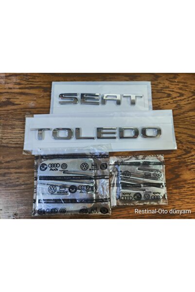 restinal Seat Toledo Bagaj Yazısı SEAT Logo Seti Krom 3D Arma Amblem Çamurluk...
