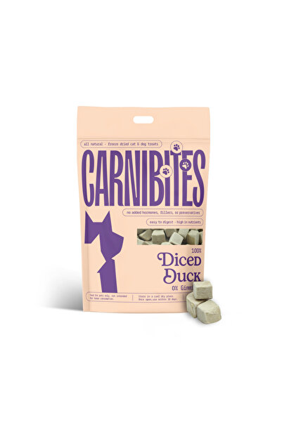 Carnibites وجبات البط المجففة بالتجميد للقطط والكلاب، طبيعية 100%، عالية البر...