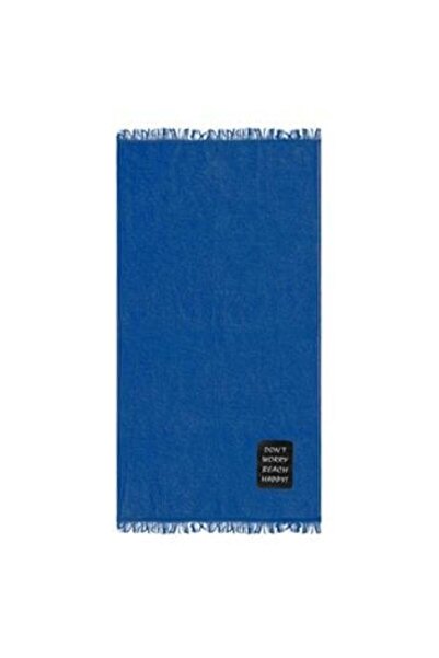 OEM Blue Cotton Towel with Don't Worry Patch for Beach 90 x 170 cm