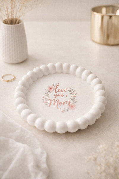 STYLUX Handmade ceramic tray I LOVE YOU MOM, jewelry holder, gift for mom, mi...