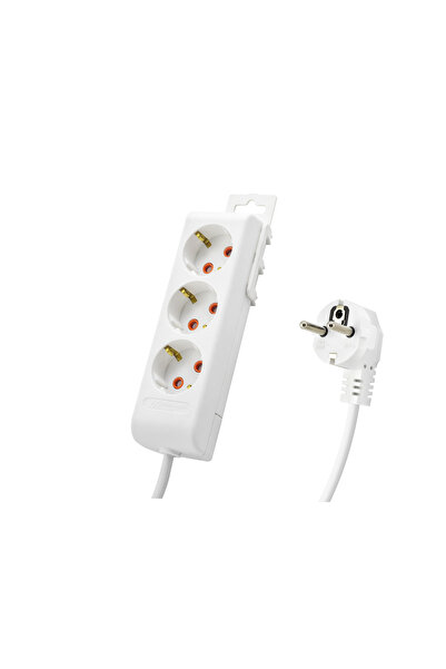 Epilons Ri-Tech Grounded Extension Cable 3 Sockets 3 m - White Zenvia-Tg4356