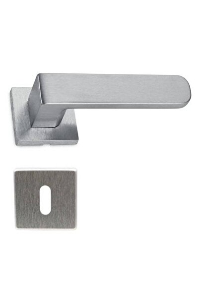 THG Λαβή πόρτας Club από σατινέ χρώμιο με ροζέτα κλειδιού