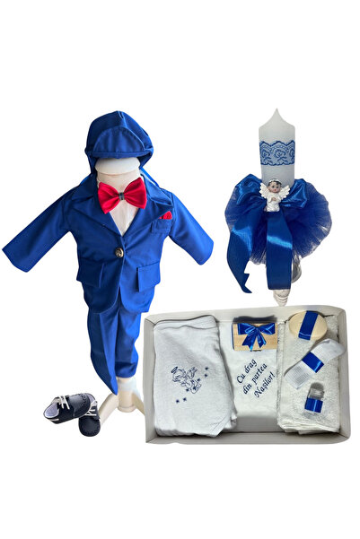 Your Baby Store Set complet pentru botez baiat Darius- papion rosu cu costuma...