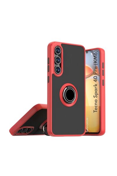 HANPORIUM Tecno Spark 40 Pro Compatible Case with Ring Stand Extra Shock Prot...