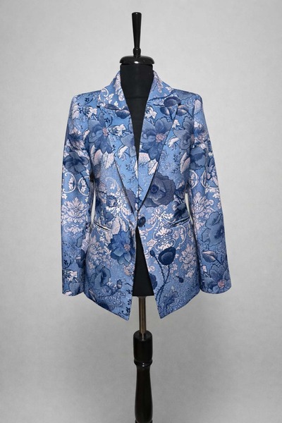 DANIELITE COUTURE Sacou Blue Floral Elegance