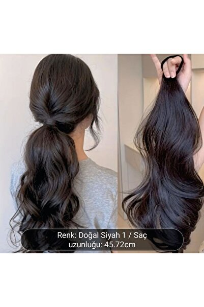 Asya Doğal Siyah At Kuyruğu Mükemmel Doğal Görünümlü Saç.