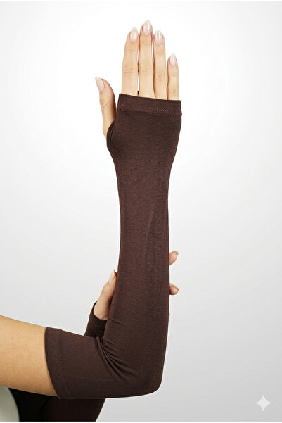 Şalcenneti.com Finger-Looped Sleeves – Brown Color Flexible Anti-Sweat for Da...