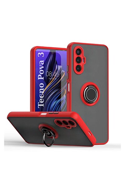 HANPORIUM Tecno Pova 3 Compatible Case with Ring Stand Extra Impact Protectio...