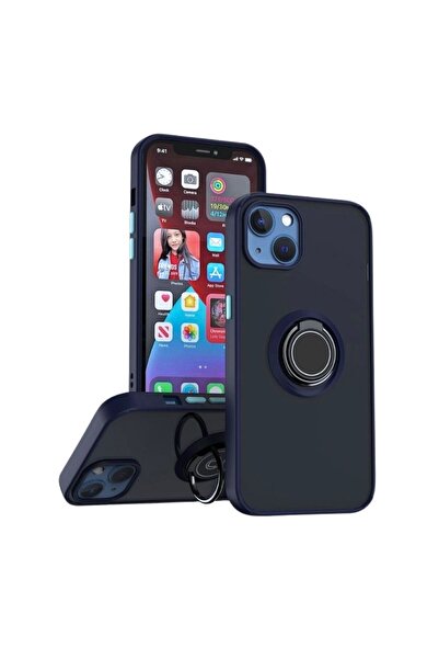 HANPORIUM حافظة متوافقة مع هاتف آيفون 13 ميني، غطاء سيليكون صلب مع حامل وحلقة...