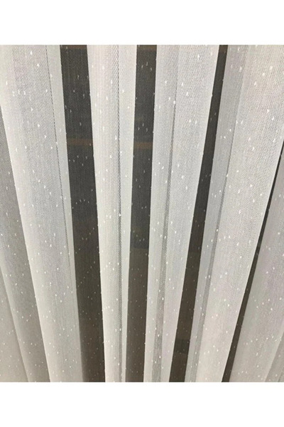 Brillant Tomurcuk Pattern Linen Floor Length 1/3 Pleated Luxury Tulle Curtain