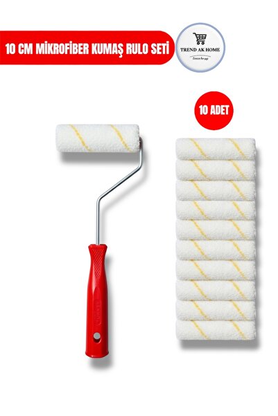 OSKAR FIRÇA 10 cm Microfiber Roller Set | Roller Handle+ 10 Spare Rollers | H...