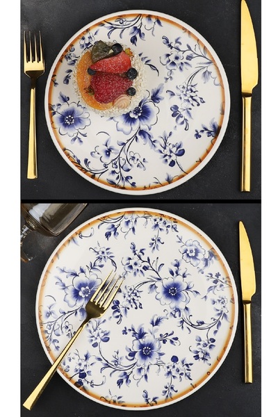 Pinkev Blossom 6-Person 12-Piece Cake and Serving Plate Set