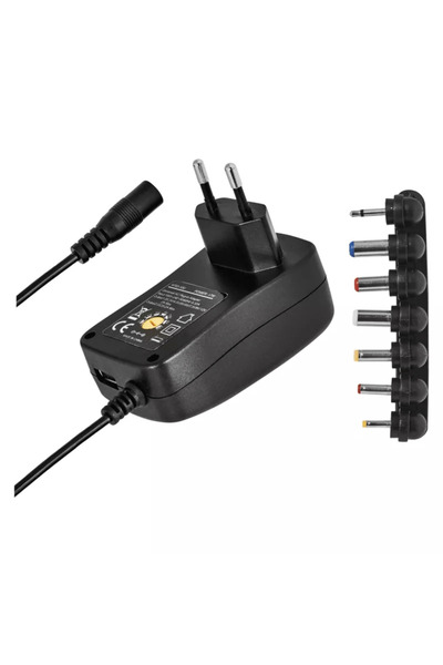 OEM Alimentator AC/DC 3-4.5-5-6-7.5-9-12 V 2250mA 8 mufe USB 3.5mm 2.35x0.75 ...