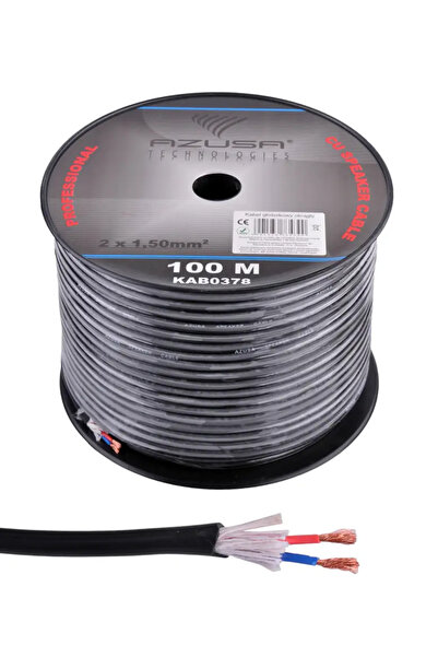 OEM Professional speaker cable 10m round insulated 2x1.5mm Copper + 7.2mm cot...