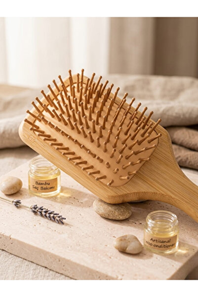 Gülşah Taş %100 Doğal Bambu Saç Tarağı - Elektriklenme Karşıtı Geniş Dişli & ...