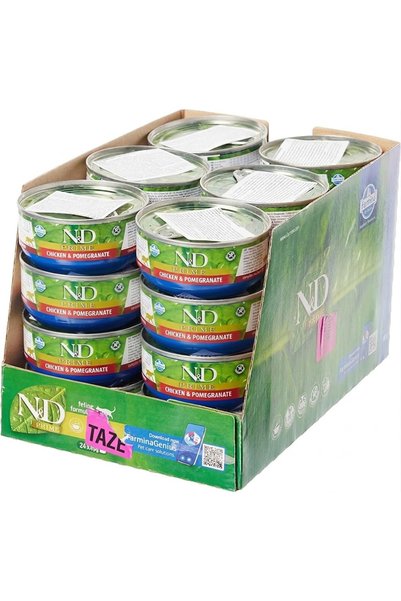 N&D PRIME KEDİ KONSERVE TAVUK & NAR 70 GR 24 LÜ PAKET
