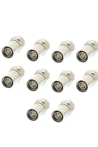 OEM Set of 10 F-type crimp connectors RG6 7mm with rubber ring WELL FC-100-WL-10