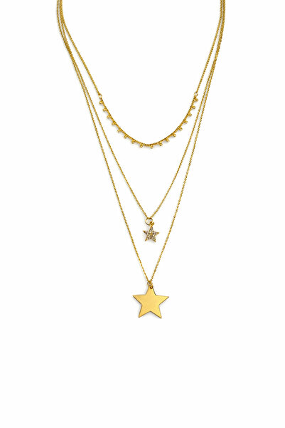 Sacha Accessories Yıldız Figürlü Üç Sıra Zincir Kolye