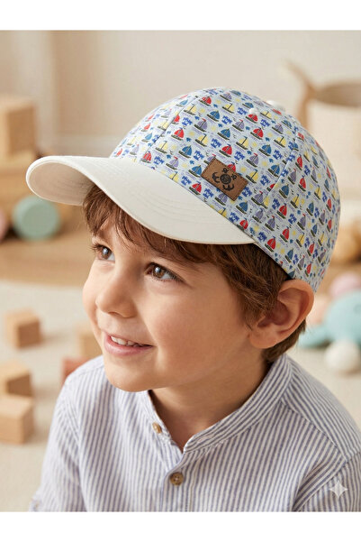PIECE SIGNATURE 100% pamuk, šešir za sunce sa printom za dečake (uzrast 4-8 g...