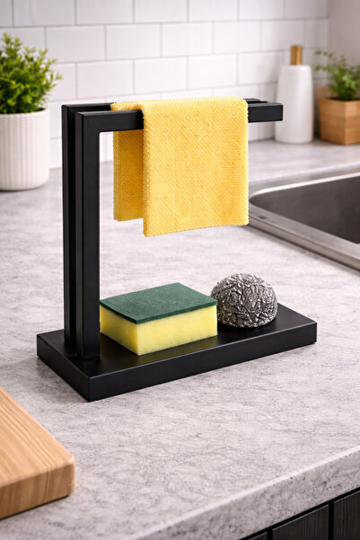 lysiaaccessory Mutfak Süngerlik ve Bez Askılığı – Tezgah Üstü Organizer, Bula...