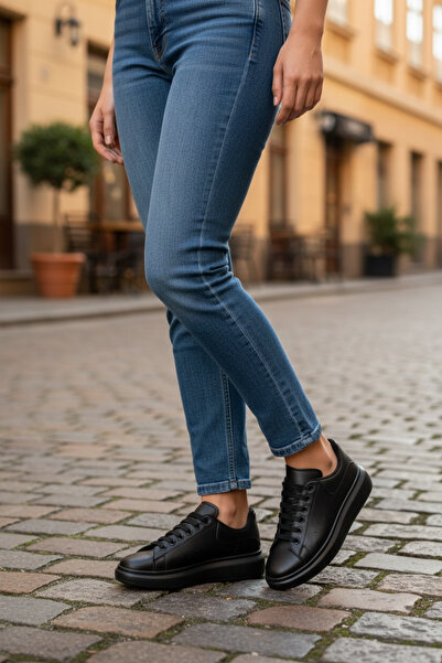 MİREVA Alexander Women's Men's Unisex Lace-Up High-Sole Comfortable Casual Sp...