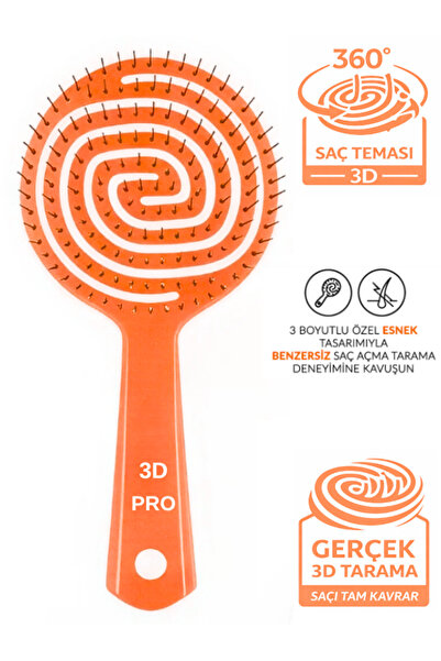 SheMask Tarak Saç Fırçası ve Tarak Seti 3D Pro Tarak Saç Şekillendirme Seti M...