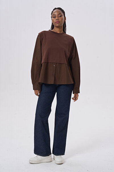 HANIQA Bluză elegantă casual cu design modern, bluză stratificată