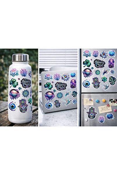 Limitless Design Colorful Lotus & Spiritual Sticker Set 22X30