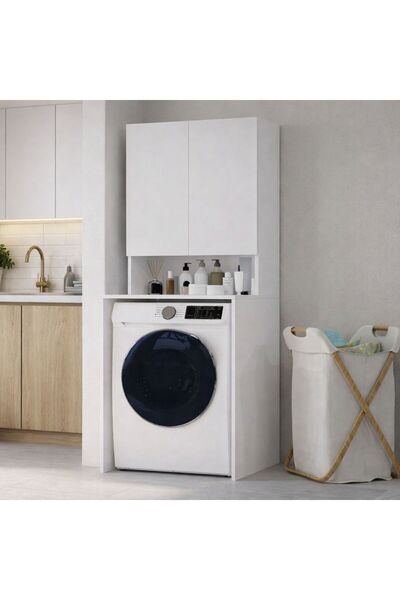 MODENZA %100 MDF Çamaşır Makinesi Dolabı Banyo Dolabı